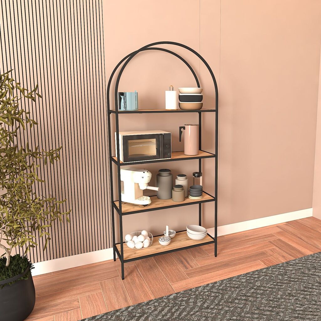 Полица за книги Hanah Home Mona 80, 80x175x30 см, црна