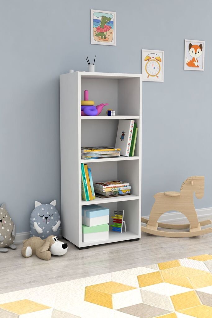 Стаклена полица за книги Hanah Home, 45,5x109x30 см, бела