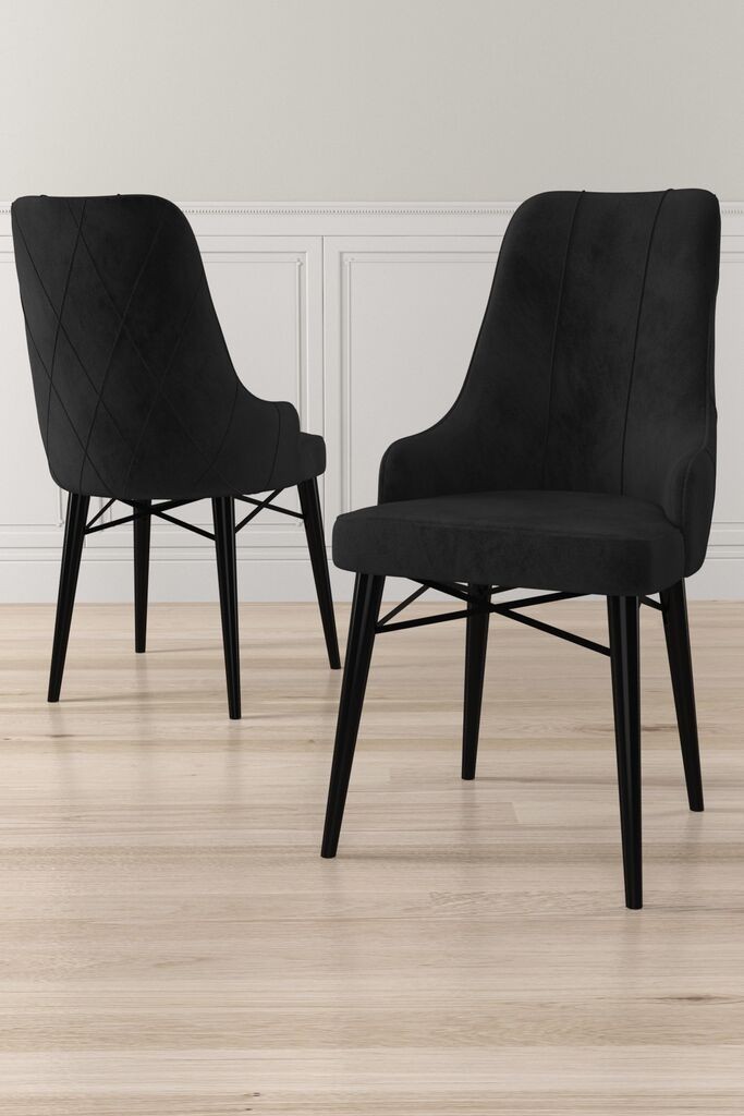 Комплет столчиња Hanah Home Neta, 46x95x42 см, 2 парчиња, црна