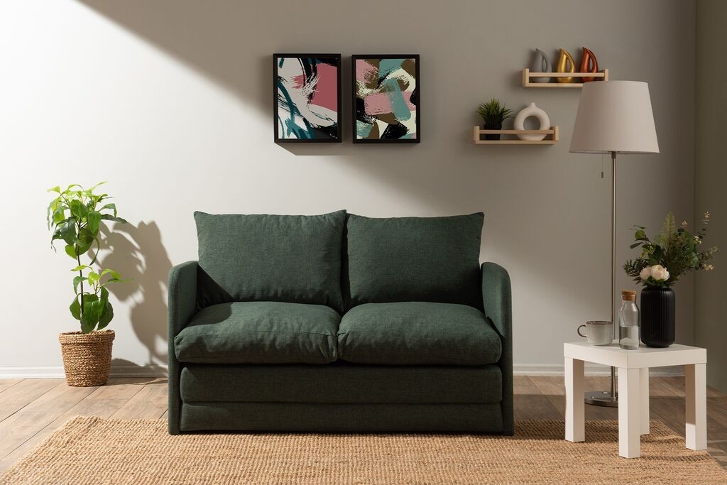 Atelier del Sofa Двосед на извлекување Saga, 128 x 70 x 66 см, беж