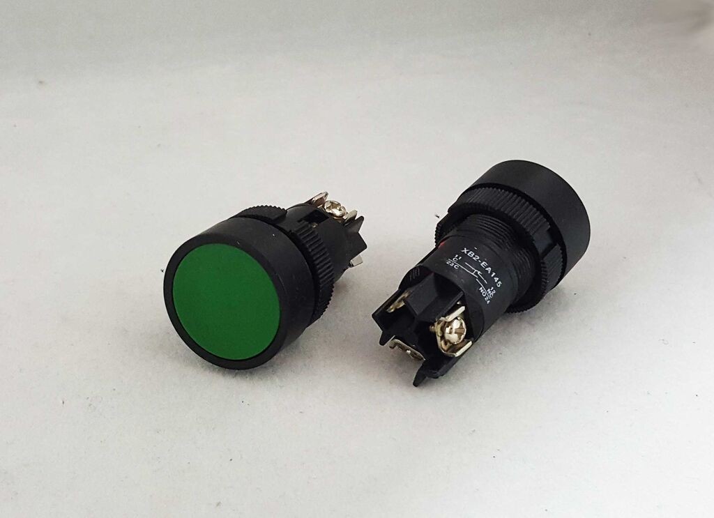 Alfa Electric Тастер зелен NO+NC Ф-22мм EA135