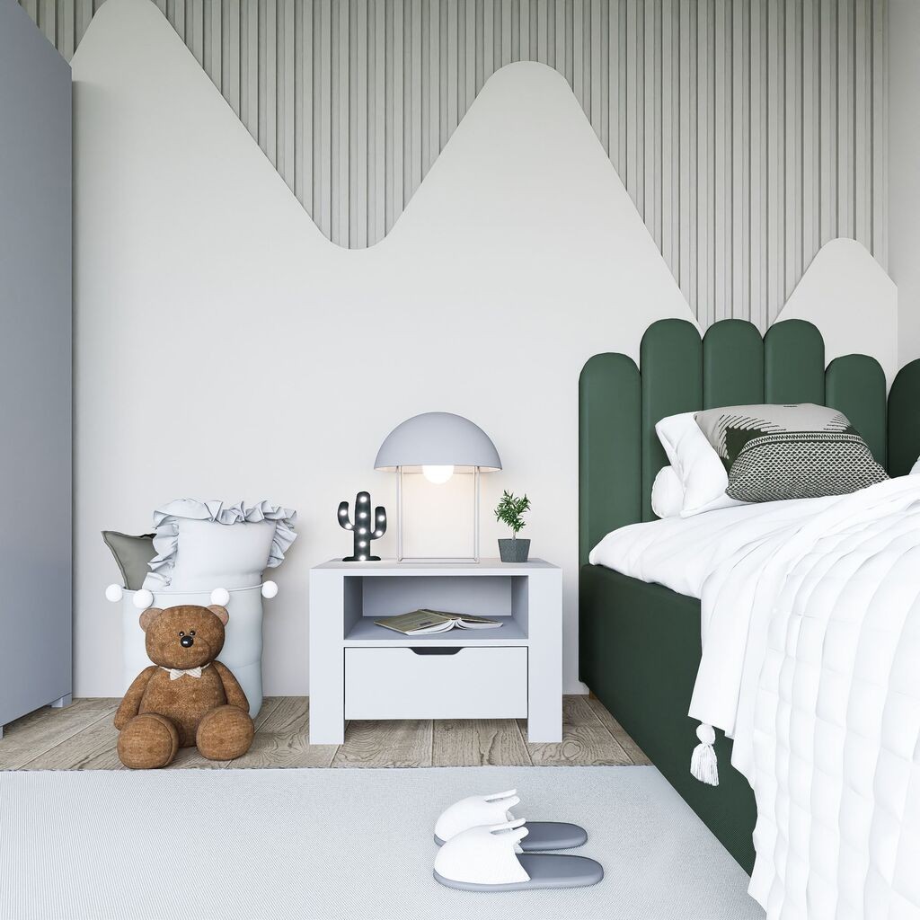 Ноќна масичка Hanah Home Duru 1600-34, 60x45x42 см, бела