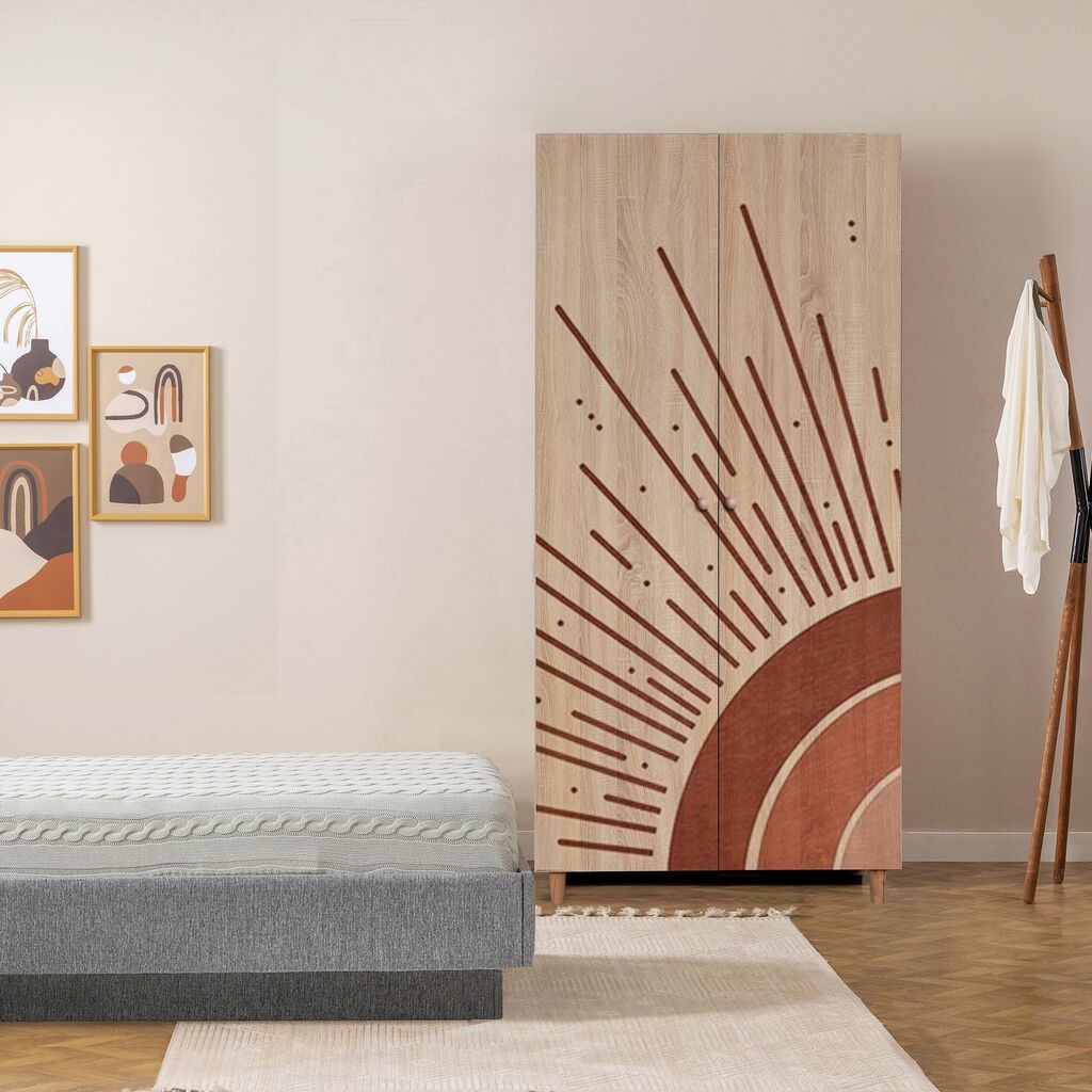 Hanah Home гардероба Lidya 2 -970, 90x192x52 cm, даб