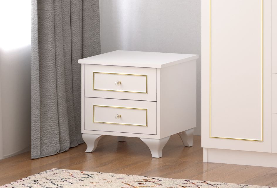 Ноќна масичка Hanah Home Rb-090, 45x45x40 см, бела