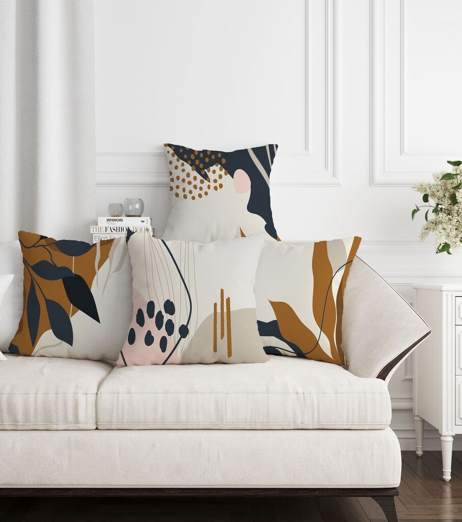 Комплет декоративни навлаки за перници ABERTO Design ASR-plw4-18, 43 x 43 см, 4 парчиња, повеќебојни