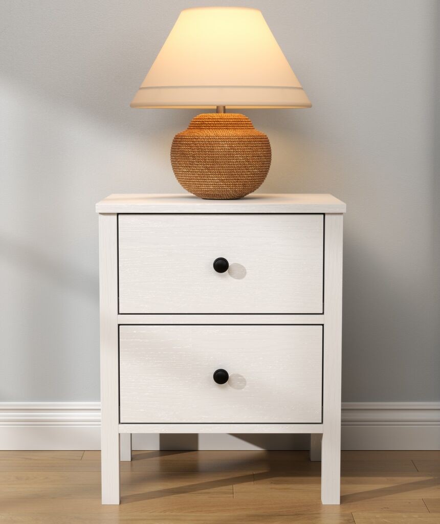 Ноќна масичка Hanah Home FRN-20029, 50x32x38 см, бела