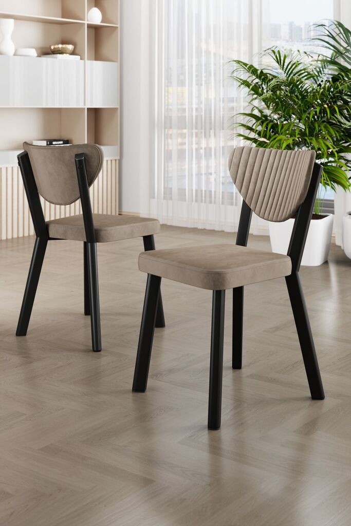 Комплет столчиња Hanah Home Arfe, 37x104x77 см, 6 парчиња, беж