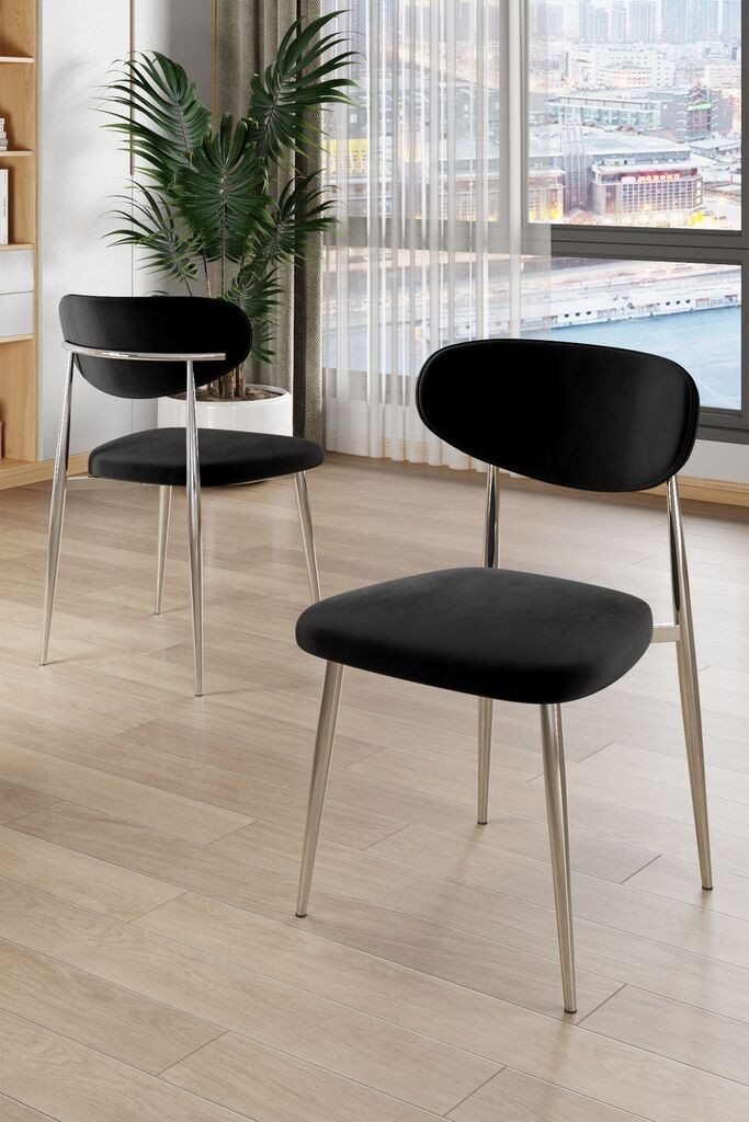 Комплет столчиња Hanah Home Vina, 56x76x97 см, 4 парчиња, црна