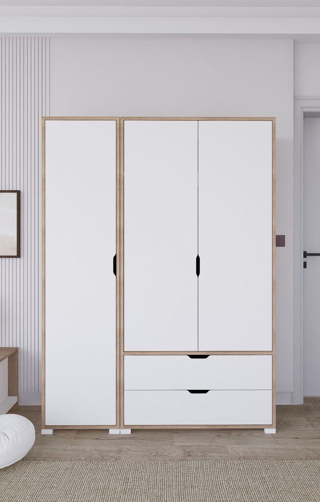 Гардеробер Хана Хоум Нисан 1600-019, 130x183x45 см, Бела