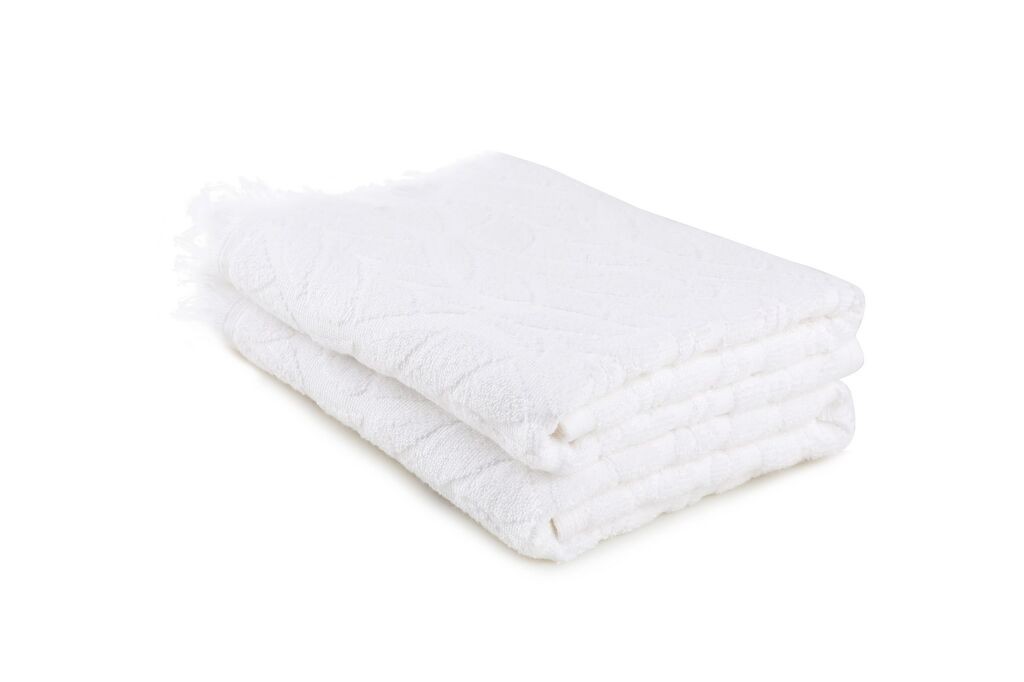 Комплет крпи за бања L'essentiel Maison Leaf, 75x150 см, 2 парчиња, бели