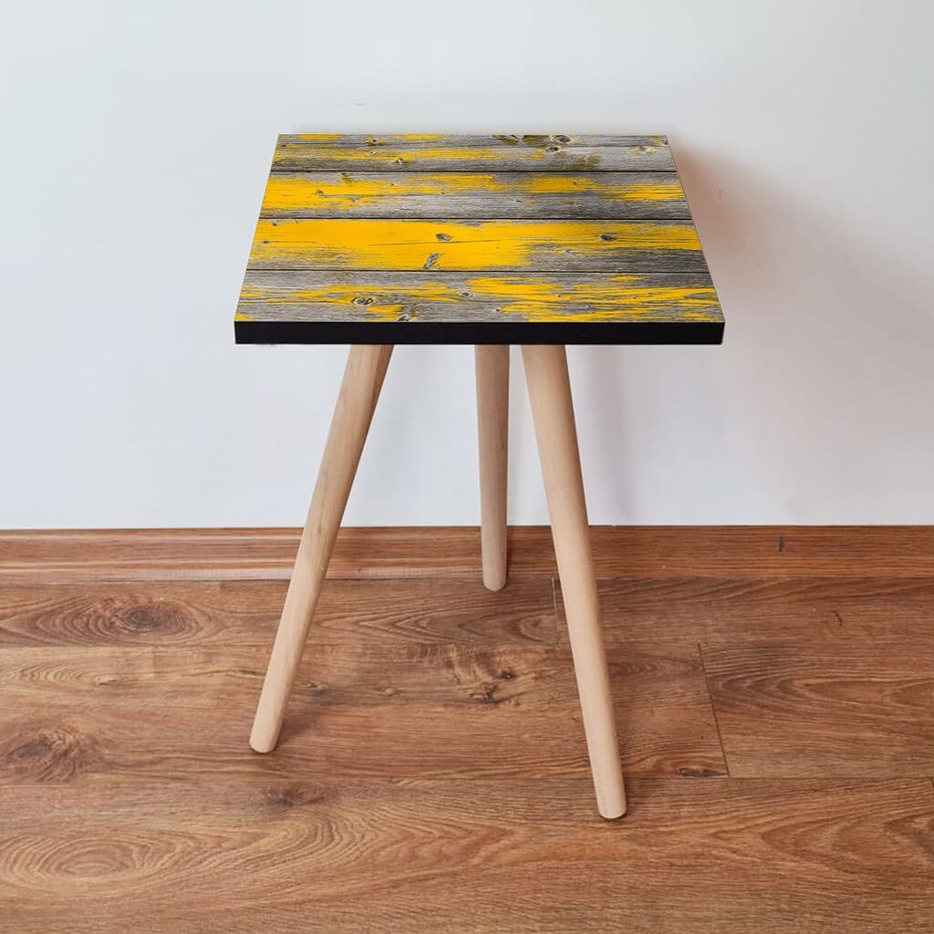 Маса Hanah Home Club Shp380, 35x42x35 см, сиво-жолта