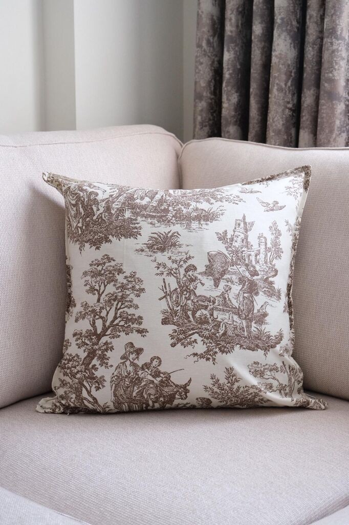 Декоративна навлака за перница Aberto Design BST059, 45 x 45 см, кафеаво-бела