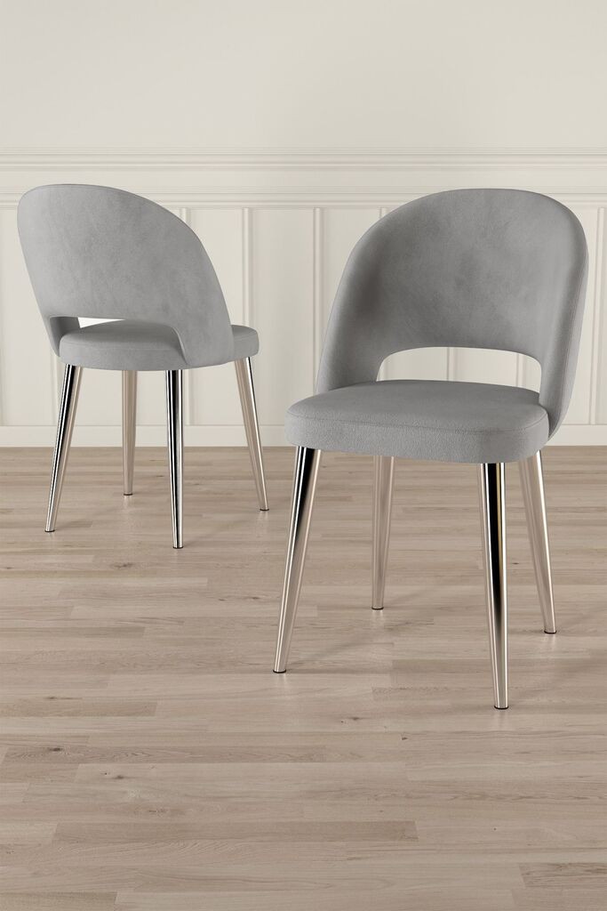 Комплет столчиња Hanah Home Pane, 85x59x146 см, 6 парчиња, светло сива боја