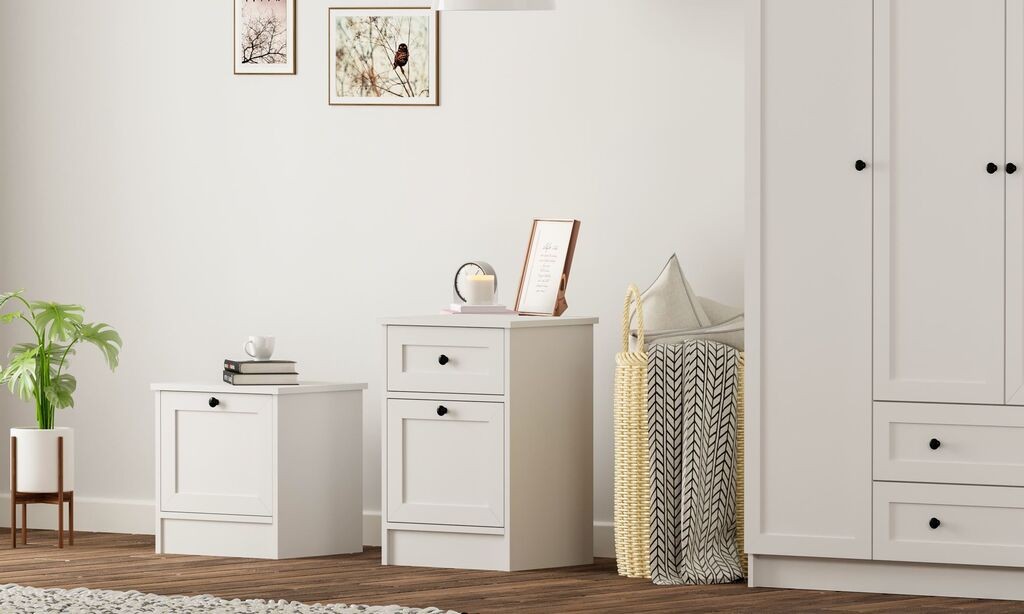 Ноќна масичка Hanah Home Rb-168-03, 45x64x40 см, бела