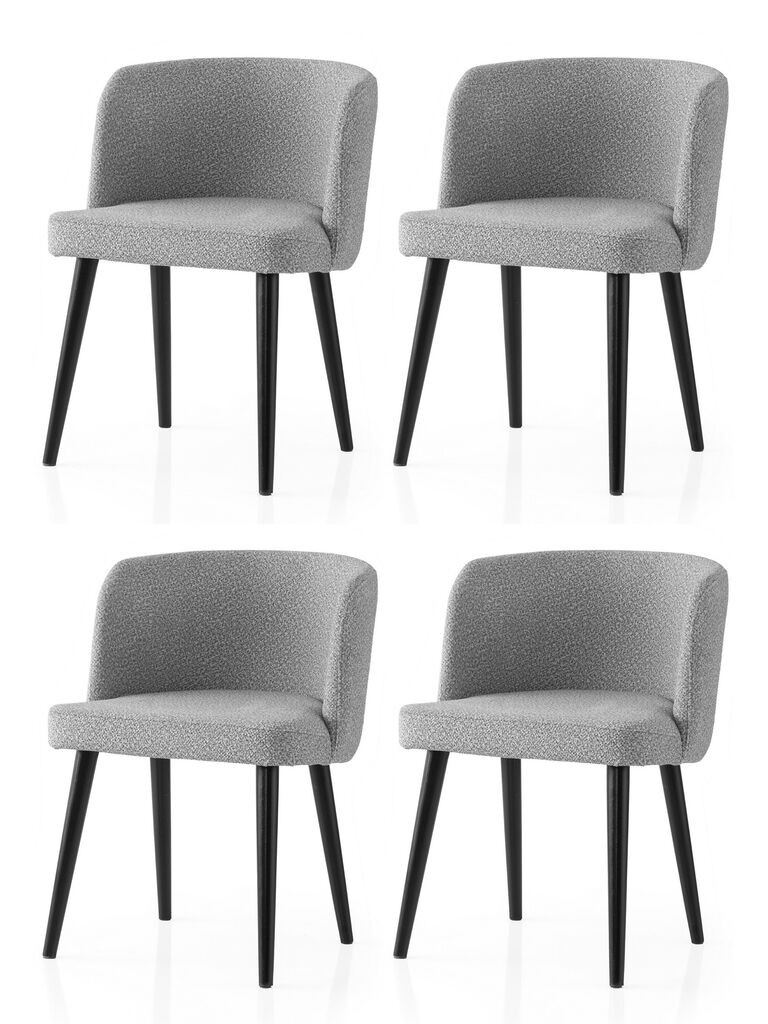 Комплет столчиња Hanah Home Soft-4112 V4, 63x56x156,5 см, 4 парчиња, светло сива