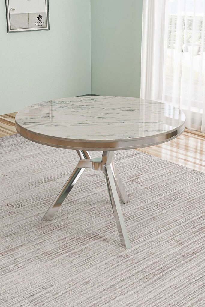 Трпезариска маса Hanah Home Mos, 90x74x90 см, хромирана