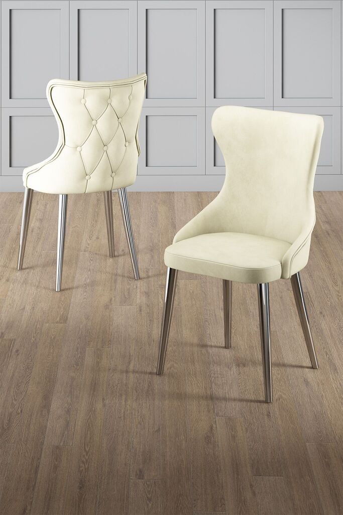 Комплет столчиња Hanah Home Alpa, 85x59x146 см, 6 парчиња, крем боја