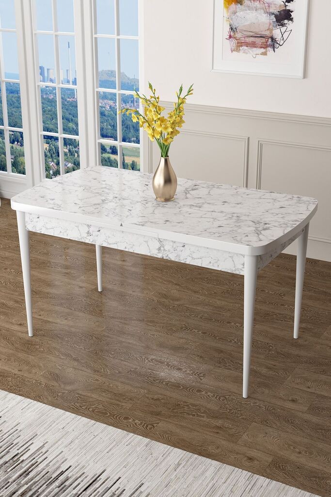 Трпезариска маса Hanah Home Zen, 132x78x80 см, кафеава