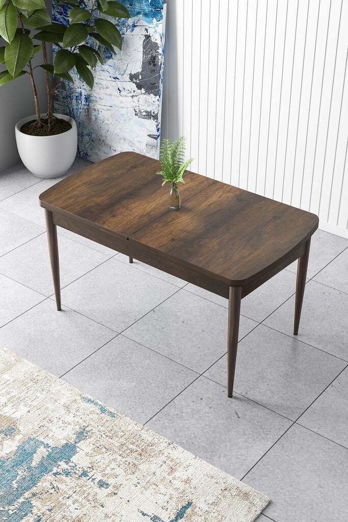 Трпезариска маса Hanah Home Zen, 132x78x80 см, кафеава