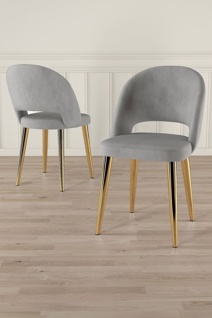 Комплет столчиња Hanah Home Pane, 85x59x98 см, 4 парчиња, светло сива