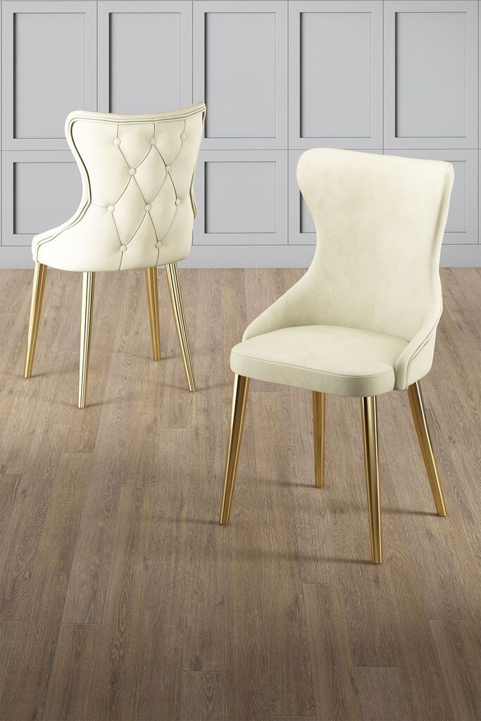 Комплет столчиња Hanah Home Alpa, 85x59x146 см, 6 парчиња, крем боја