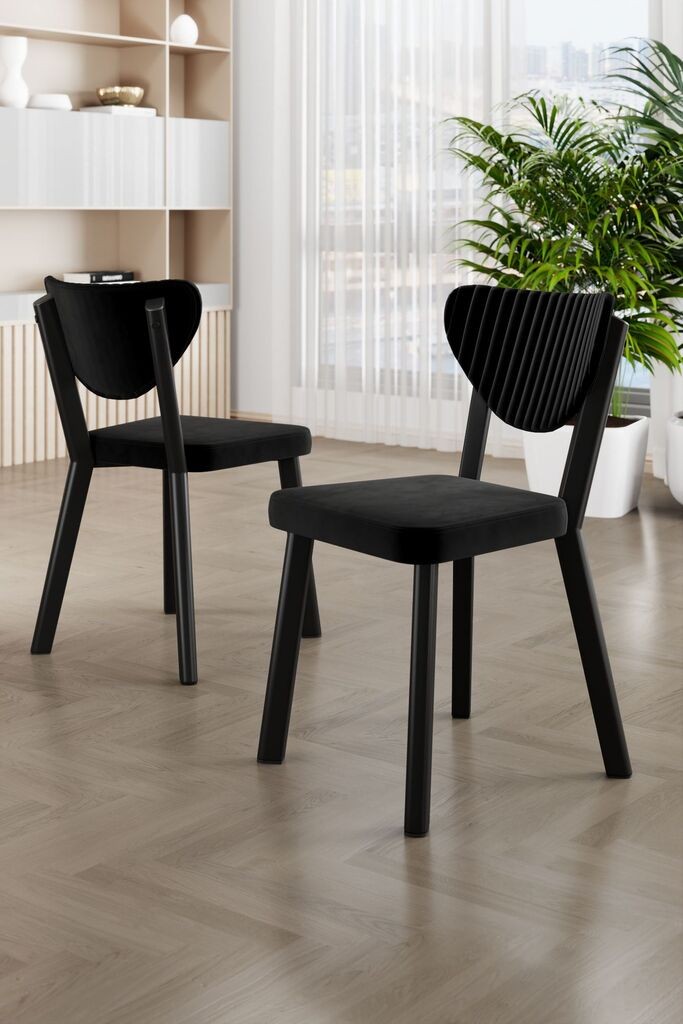 Hanah Home Комплет столчиња Arfa, 101x76x26 см, 4 парчиња, црна