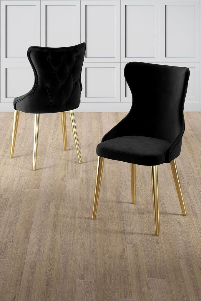 Комплет столчиња Hanah Home Alpa, 85x59x146 см, 6 парчиња, црна