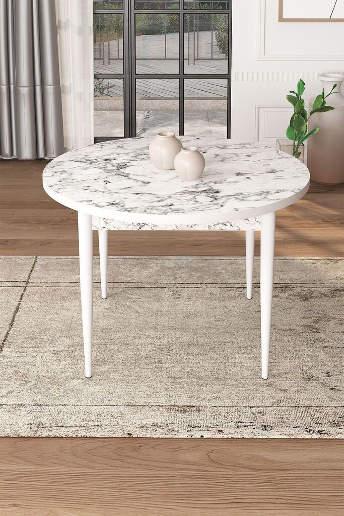 Трпезариска маса Hanah Home Tor, 90x75x90 см, бела