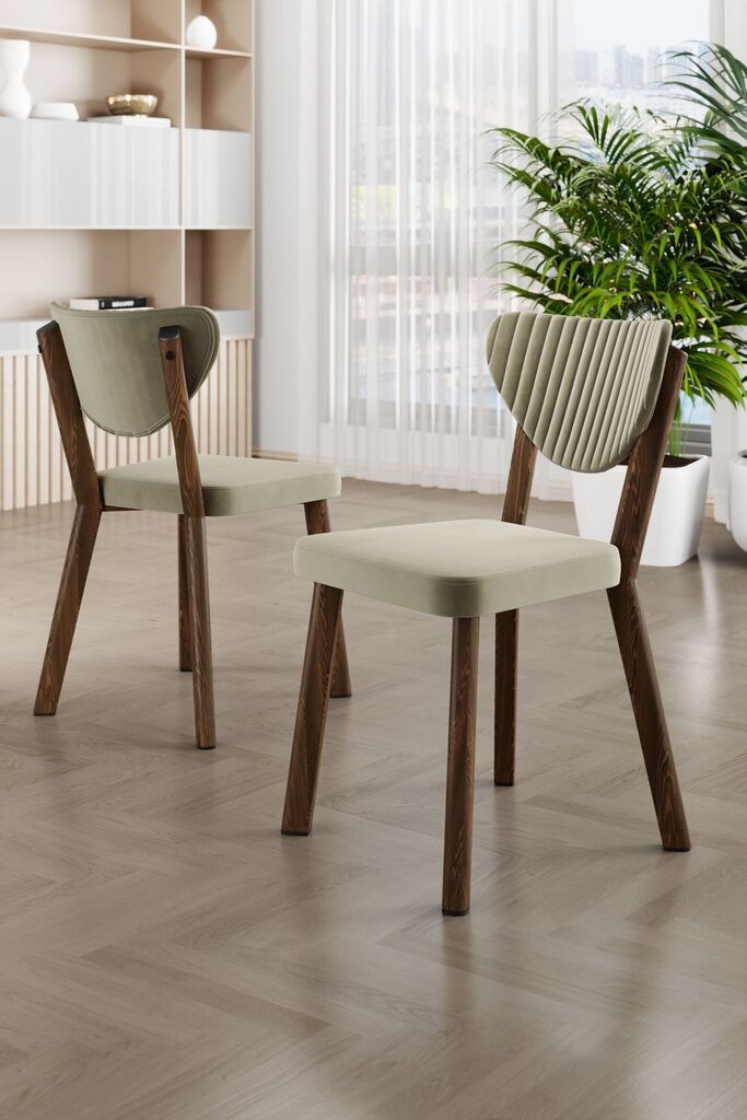 Комплет столчиња Hanah Home Arfe, 101x76x26 см, 4 парчиња, светло зелена боја