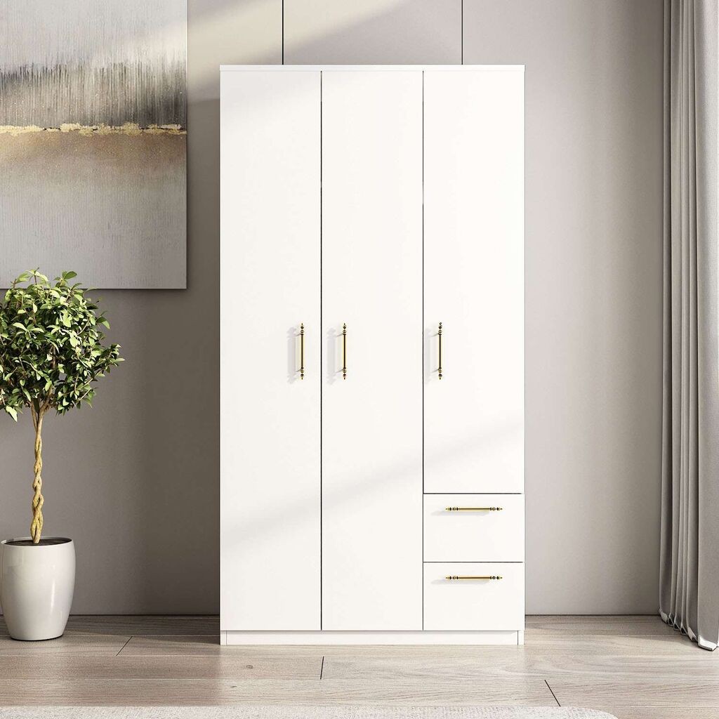 Гардеробер Хана Хоум Мерлин, 90x171.8x45 см, бел