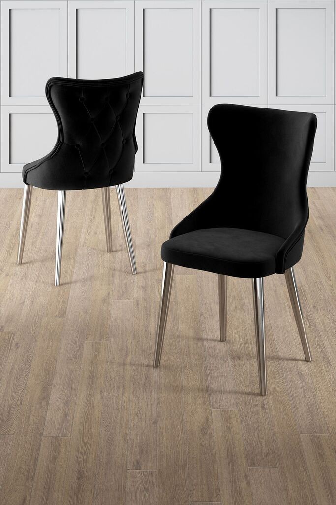 Комплет столчиња Hanah Home Alpa, 85x59x98 см, 4 парчиња, црна