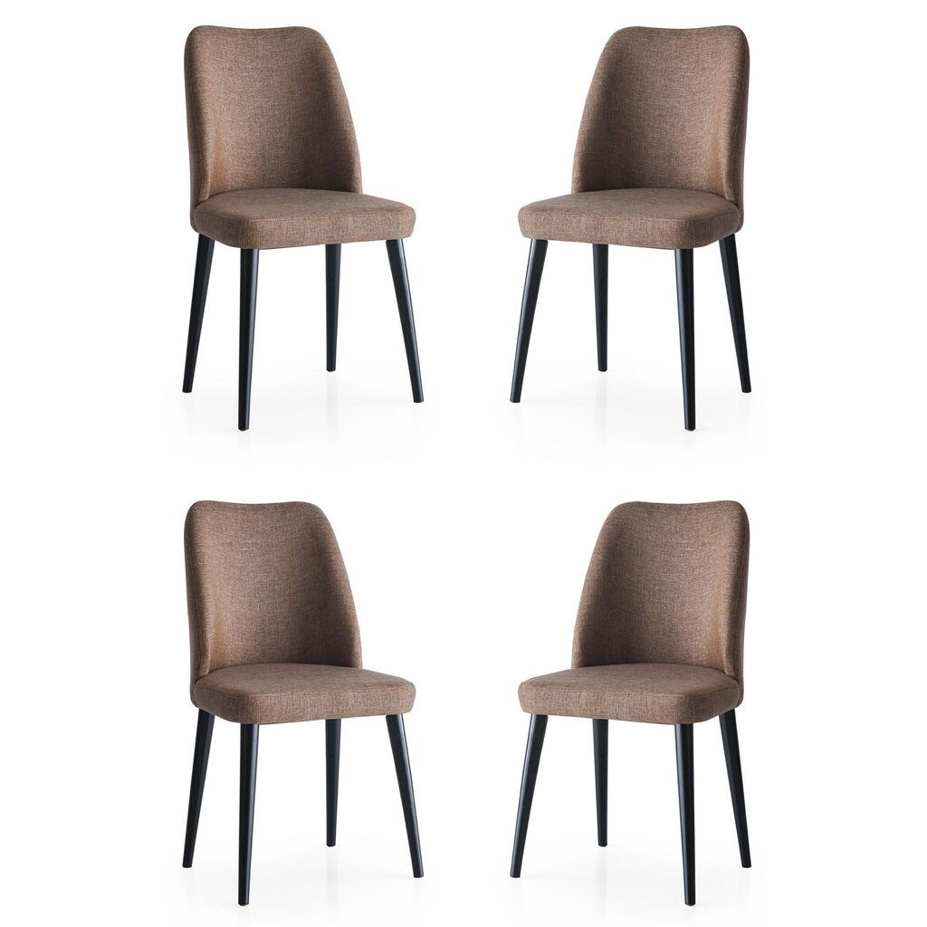 Комплет столчиња Hanah Home Luna-673, 75x62x102 см, 4 парчиња, кафеава