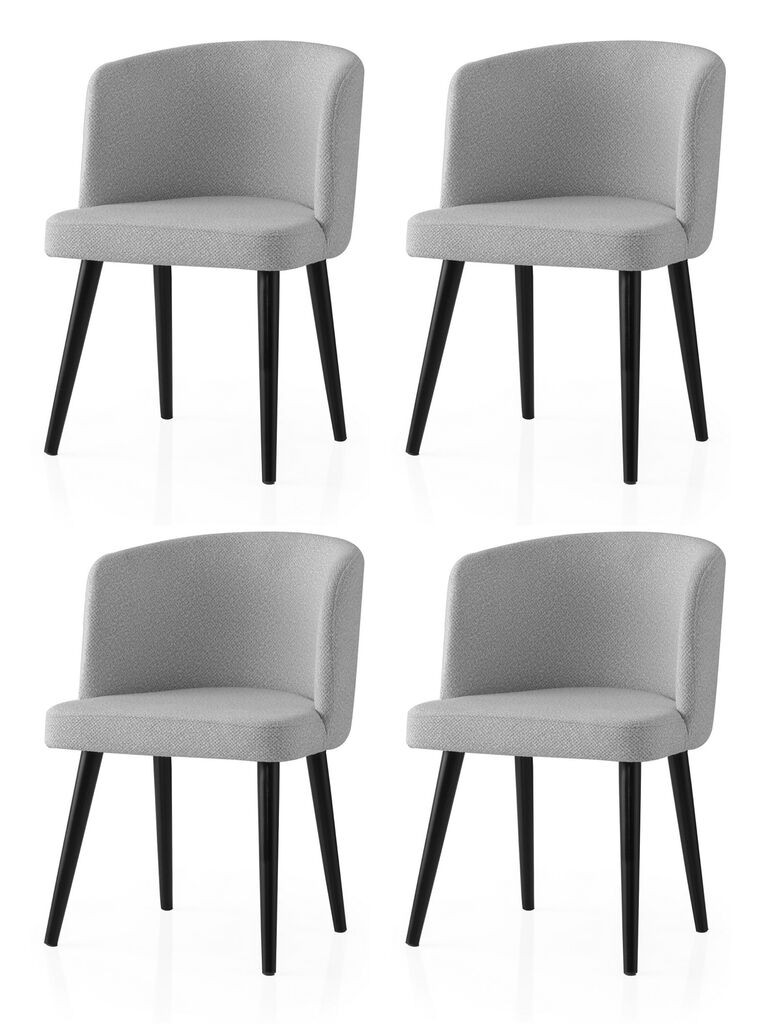 Комплет столчиња Hanah Home Soft-4101 V4, 63x56x156,5 см, 4 парчиња, сива