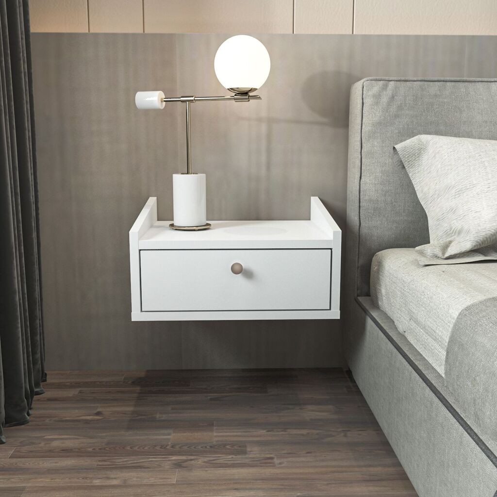 Hanah Home Ноќна масичка Anel, 45x22x35см, бела