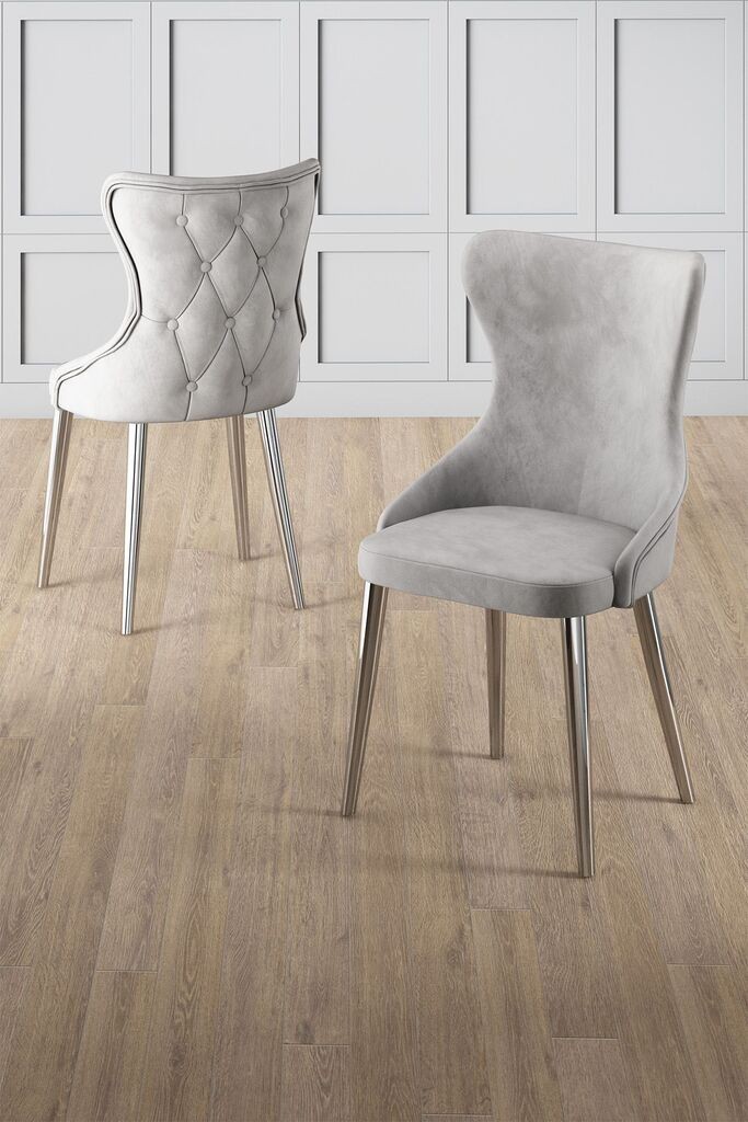 Комплет столчиња Hanah Home Alpa, 85x59x98 см, 4 парчиња, светло сива боја