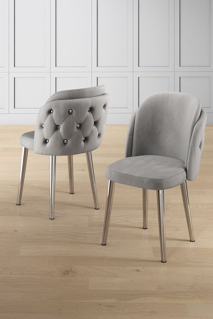 Комплет столчиња Hanah Home Axle, 85x59x98 см, 4 парчиња, светло сива боја