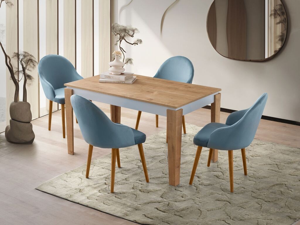 Трпезариска маса Hanah Home Asos-2971, 140x75x80, бела