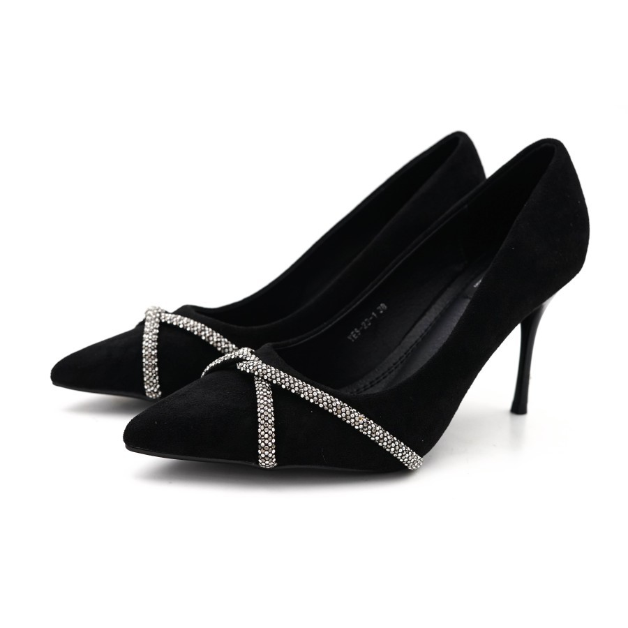 YES Женски Чевли Црни Велур