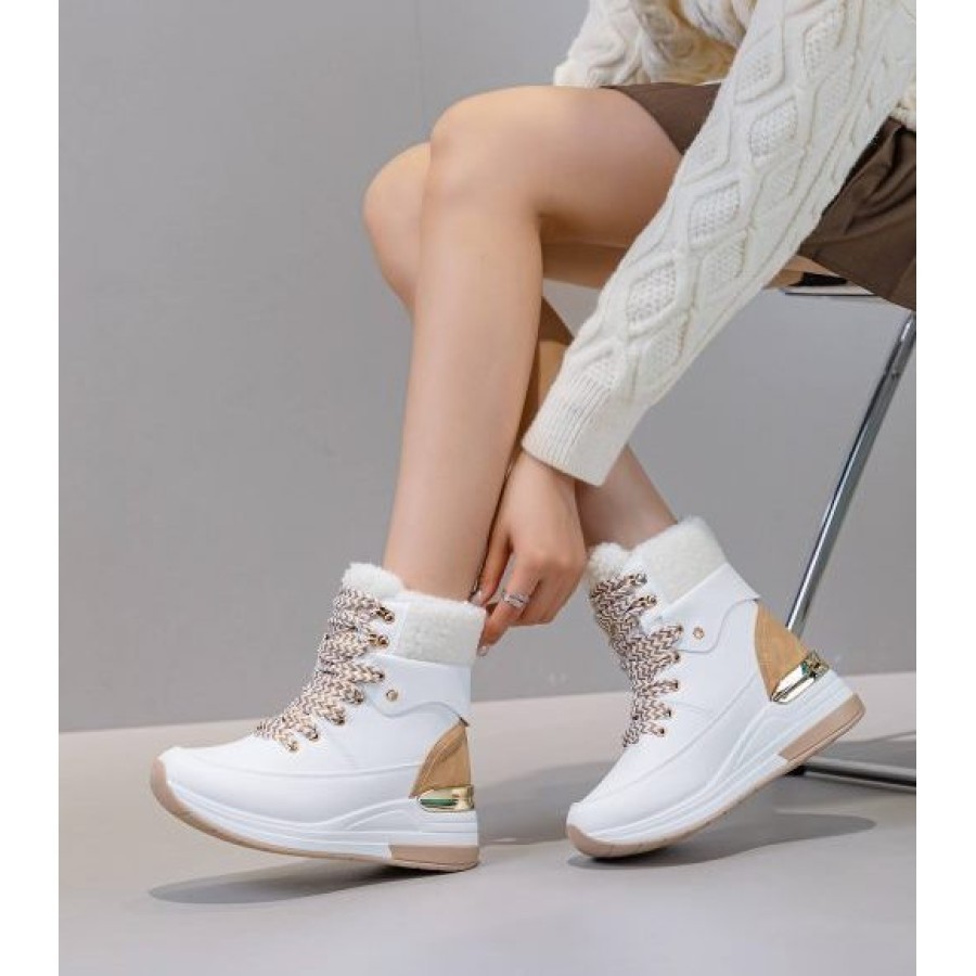 YES SHOES Женски чизми, бели