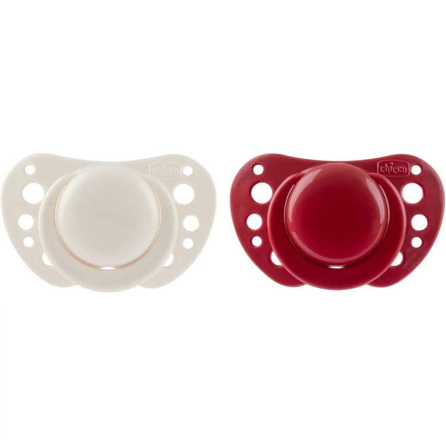 CHICCO Цуцла Лажливка Силикон Air Црвена 6-16М 2Пар.