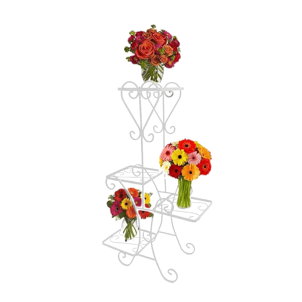 Држач за 4  Саксии Срце Бела