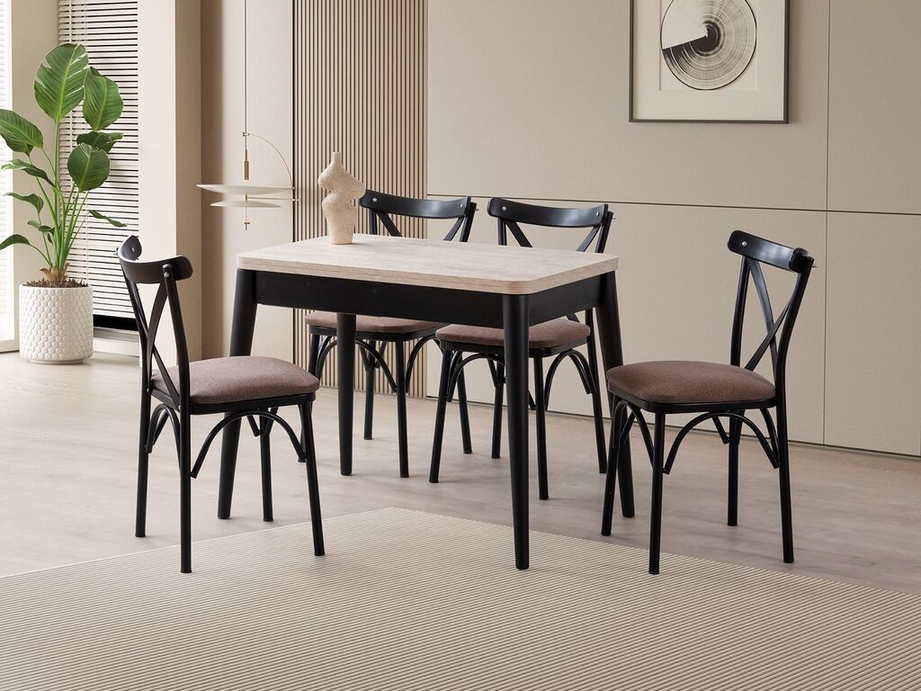 Трпезариска маса Hanah Home Split Dolunay 1286, 100x75x60 см, беж