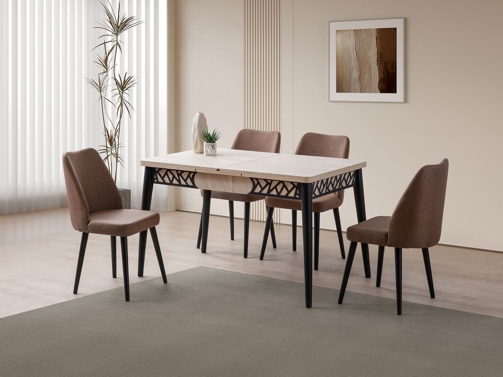 Трпезариска маса Hanah Home Split Mira 1224, 130x75x80 см, беж