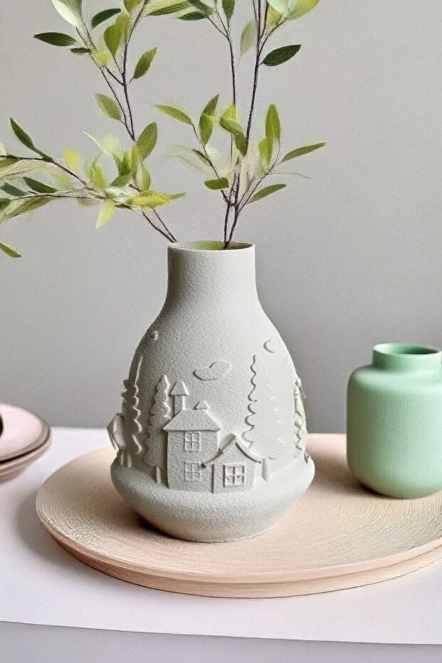 Вазна „Зимско село" од Аберто Дизајн, сива