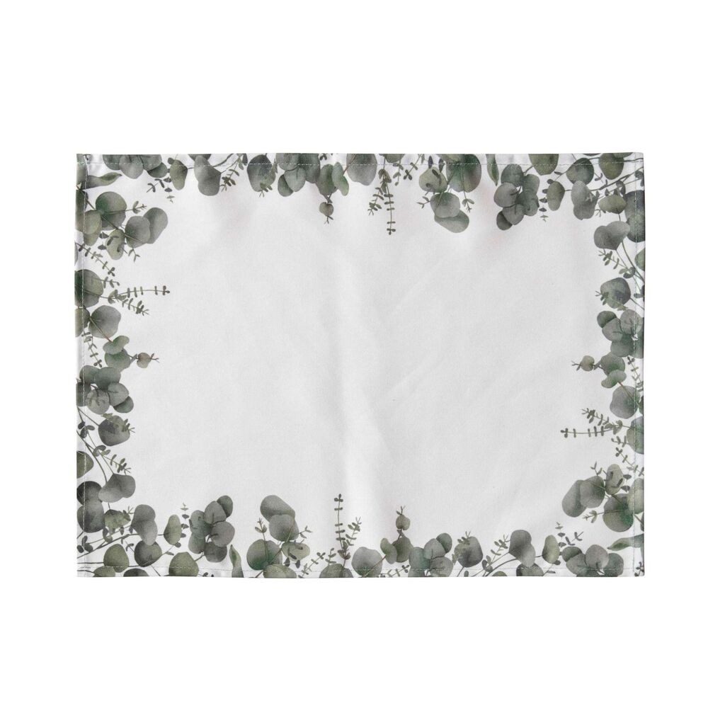 Комплет подметачи за маса Hermia Eucalyptus, 4 парчиња, сиво-бели
