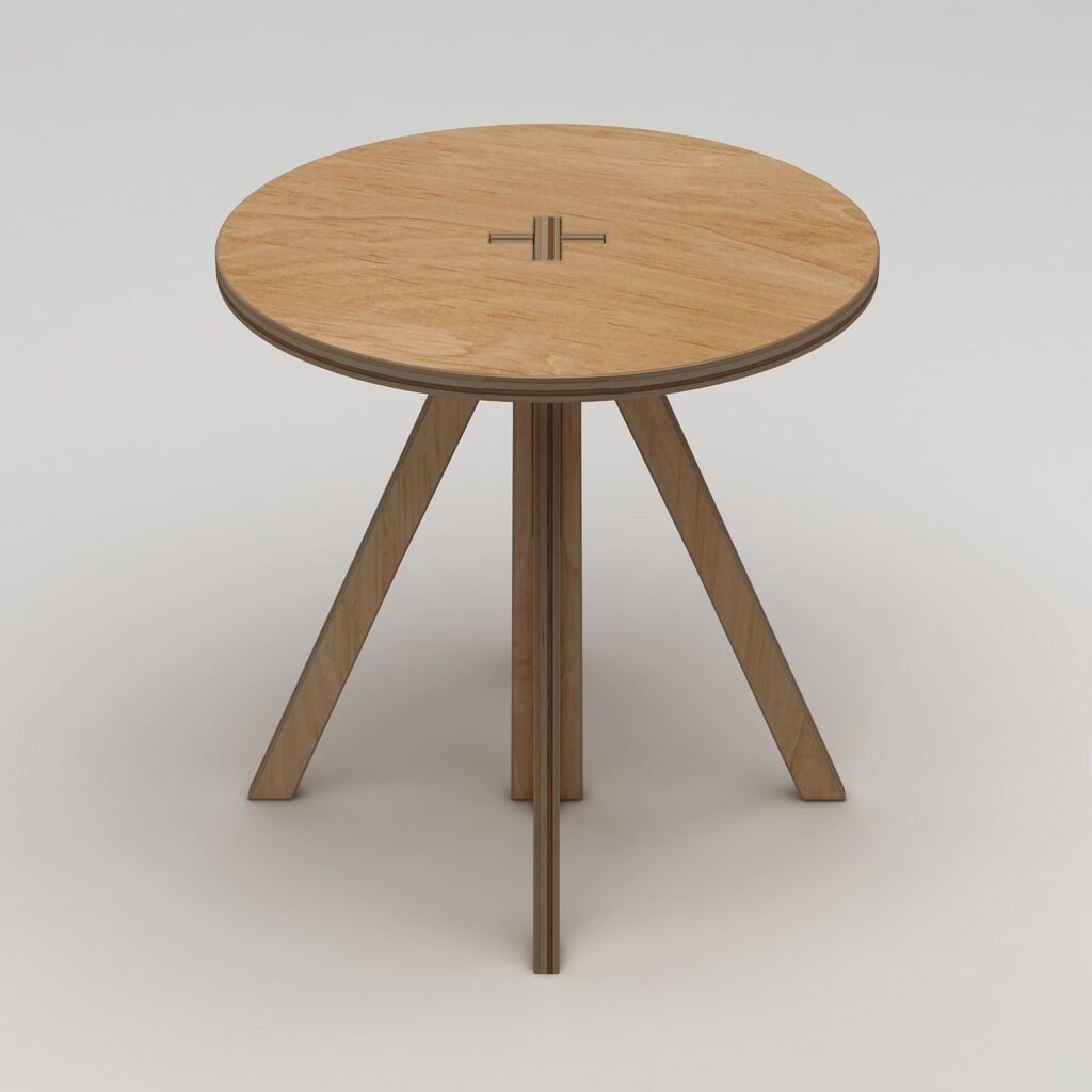 Трпезариска маса Hanah Home Tripus, 75x75x75 см, кафеава