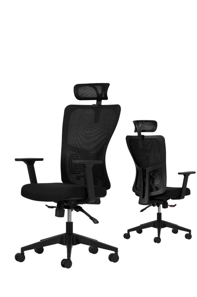 Hanah Home Комплет канцелариски столчиња Lumbar 126, 2 парчиња, црни