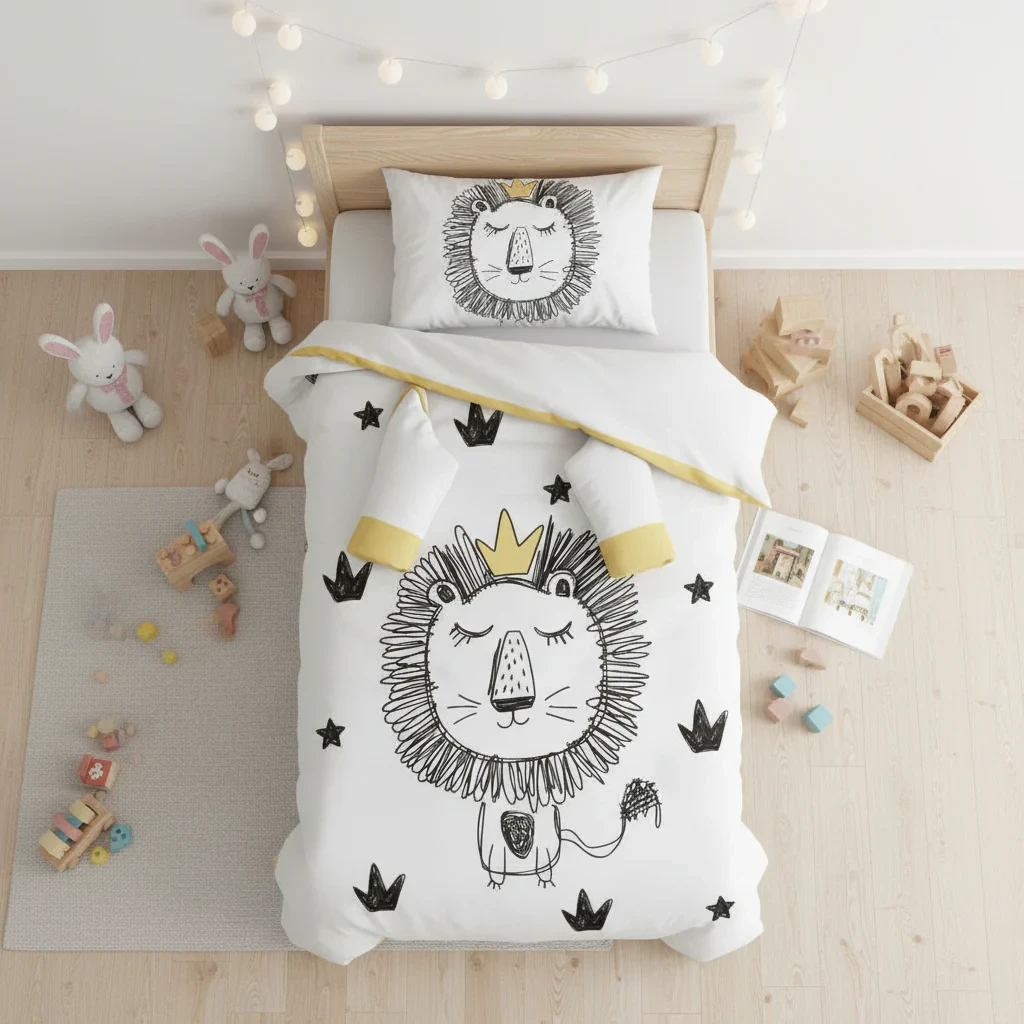 3 во 1 јорган/вреќа за спиење со ракави + перниче Лав 70х100цм