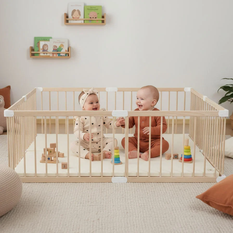 Безбедносна дрвена оградица за играње 160х180