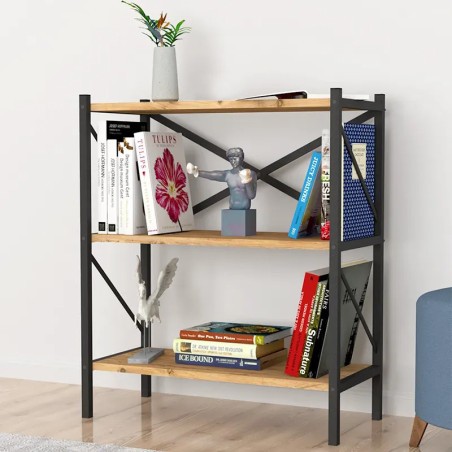 Полица со метална конструкција Крафт - атлантик